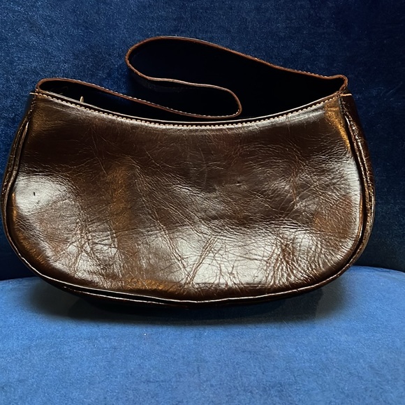 AMERICAN WEST Hand Tooled Brown Leather Shoulder Bag Purse - Picture 2 of 12